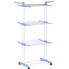 HOMCOM Stendino a Torre Pieghevole a 4 Livelli 4 Ruote 73x64x177 cm Blu