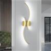 Comely Applique da Parete Interno LED, Lampada da Parete Oro 27W 6500K | 80CM Creative Linee Lampade a Muro per Camera da Letto Soggiorno Corridoio Scale