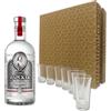 Czar\'s Confezione regalo con Vodka Premium Tsarskaya Czar\'s 70cl 40%vol con 6 bicchierini in vetro