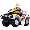 Simba 109251093 - Pompiere Sam Polizia Quad, con personaggio Malcolm, con accessori, stagione 12, dai 3 anni in su