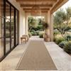 Paco Home Tappeto da esterno resistente alle intemperie, ideale per balcone o soggiorno, stile boho, motivo semplice, aspetto simile al sisal, colore marrone beige, dimensioni 80x250 cm