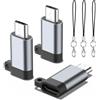 Amzpas 【3 Pezzi Adattatore Micro USB a USB C, Adattatore Trasferimento Dati, per Galaxy S7/S7 Edge/S6/J7, LG G4, Hua Wei P10/ P9 Lite (3)