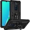 Max Power Digital Cover per Oppo A9 2020/A5 2020 con Girevole Anello 360 Gradi Custodia Magnetica Antiurto Rigida Resistente Protettiva Case Bumper Ring (Nero)