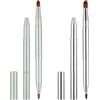 Sliverdew Confezione da 2 pennelli retrattili per rossetto, a doppia estremità, con tappo, pennello per rossetto, applicatore lucidalabbra, da viaggio, verde argento