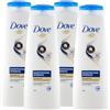 Dove Shampoo Ricostruzione Intensiva Nutriente con Tecnologia Fiber Actives per Capelli Danneeggiati Uso Quotidiano - 4 Flaconi da 225ml