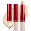 TIRTIR Glide&Hide - Correttore sfocato, texture cremosa, nasconde occhiaie e rughe, doppia formula (punta liquida e balsamo stick) a lunga durata, trucco coreano, #3W, 8 g