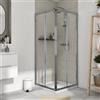 SENSEA Box doccia angolare con porta scorrevole, vetro 4 mm, L 77.5-89 cm x L 77.5-89 cm, H 185 cm, cromo Essential