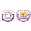 Philips Spa Avent Ultra Air Animals 0 6 M+ 2 Succhietti In Silicone Pinguino/uccello