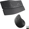 Logitech ERGO K860 Split Wireless Keyboard with wrist support and Lift Left Vert