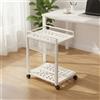 Carrello Porta Computer con Ruote a Due Livelli Supporto Ventilato per Casa