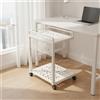 Carrello Porta Computer con Ruote a Due Livelli Supporto Ventilato per Casa