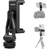 NEEWER GA010 Supporto Smartphone da Treppiede, Morsetto Regolabile 65-90mm | Filetto 1/4, Incli 180°, Rot 360°, Accessori Cold Shoe; Compatibile con iPhone 18 Pro 18 ProMax 17 Samsung S26 Ultra ecc