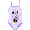 Disney Minnie Mouse - Costume da bagno intero per bambini, con volant, a quadri, rosso o viola, Lilla, 98