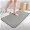 VOUNOT® Tappeto Bagno Antiscivolo 60x110 cm, Tappetino Super Assorbente in Microfibra Extra Spesso, Lavabile in Lavatrice, Soffice e Morbido, Grigio