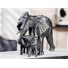 Casablanca modernes Design Casablanca - Banda decorativa per la famiglia, elefante con 2 figli di elefante, in resina, colore nero, larghezza 39,5 cm