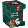 ASS Bicchiere a cubo, in Finta Pelle e plastica, con inserto in feltro e 6 dadi, 22506645