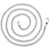 Philip Jones Collana da uomo a maglia barbazzale in acciaio inossidabile da 3 mm, 45,7 cm, 50,8 cm, 55,9 cm, 61 cm