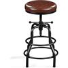 Yaheetech Sgabello Bar in Similpelle Vintage Industriale Marrone Rustico