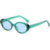 TOIPASTN Occhiali da sole vintage alla moda con protezione UV400, piccoli, ovali, da donna e da uomo (verde smeraldo)