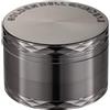 LIHAO Grinder Macina per Spezie e Erbe in Lega di Zinco in 4 pezzi, Forma di Diamante Nickel Nero, Design Ergonomico, (50mm)