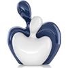 XMGZQ Mini statua di coppia che si abbraccia, in ceramica, decorazione per la casa, un regalo romantico per lei per anniversario di matrimonio e San Valentino, decorazione per supporto TV per mensole