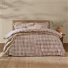 Yard Barton Quadri Vichy Set Copripiumino - 100% Cotone Reversibile Federe Oxford Morbido E Traspirante Biancheria Da Letto Premium (Cioccolato - Super King - 260x220cm)