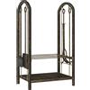 Outsunny Portalegna per interni a 2 Livelli, con 4 Attrezzi per Camino e Ganci, 43x30x74 cm, Marrone | Aosom Italy