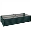 Outsunny Fioriera rettangolare orto da giardino in acciaio galvanizzato con bordo di sicurezza e fondo aperto 150x70x30cm verde | Aosom Italy