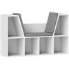 HOMCOM Libreria con Seduta Imbottita e 6 Scomparti, 105x30x63 cm, Bianco | Aosom Italy