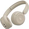 JVC Cuffie wireless HA-S59W-C con batteria da 50 ore, cuscinetti auricolari morbidi, design pieghevole, Bluetooth 5.3, Multipoint, app -EQ e microfono, Beige opaco