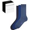 FALKE Calzini Uomo Happy Box Uni Multipack M So Cotone Tinta Unita 3 Paia Blu Navy 0060 43-46