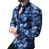 ZEMALON Shirt Uomo Stampa Digitale 3D Manica Lunga Shirt Uomo Moda Vintage Bavero Shirt Uomo Gioventù Tendenza personalità Shirt Uomo
