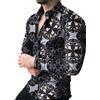 ZEMALON Shirt Uomo Stampa Digitale 3D Manica Lunga Shirt Uomo Moda Vintage Bavero Shirt Uomo Gioventù Tendenza personalità Shirt Uomo