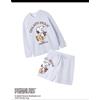 PEANUTS Gelato Piqué Fleece Set Pigiama Blu Chiaro Snoopy Woodstock Taglia F