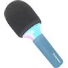 MICROFONO BLUETOOTH CON LUCE BLU PER CANTARE E RIPRODUZIONE AUDIO PORTATILE