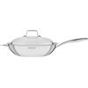 Tramontina Wok Tri-Ply Grano in Acciaio Inossidabile 32 cm 5,20 L | Con coperchio