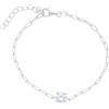 ORO&CO 925 Bracciale catena in argento 925 con zircone centrale oro&co 925 16-19 cm