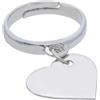 ORO&CO 925 Anello in argento 925 con charm cuore pendente oro&co 925