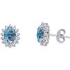 ORO&CO 925 Orecchini argento pietra azzurra zirconi bianchi oro&co 925