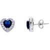 ORO&CO 925 Orecchini in argento 925 cuore zircone blu oro&co 925