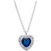 ORO&CO 925 Collana cuore in argento 925 con zircone blu oro&co 925 40+5 cm