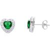 ORO&CO 925 Orecchini cuore in argento 925 con zircone verde oro&co 925