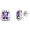 ORO&CO 925 Orecchini in argento 925 con zirconi viola pavé oro&co 925