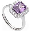 ORO&CO 925 Anello in argento 925 con pietra viola e zirconi bianchi oro&co 925 regolabile