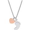 ORO&CO 925 Collana pendente cuore piedino argento 40+5 cm oro&co 925