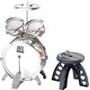 Yunmeryker Set di Batteria per Bambini Giocattolo Musicale Apprendimento Precoce con Bacchetta Giocattolo Sensoriale per Spettacoli Teatrali Concerto Regalo di C, Argenteo