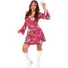 I LOVE FANCY DRESS LTD COSTUMI ANNI '60 PER DONNE. COSTUMI ANNI '70 PER DONNE. ABITO GOGO RETRÒ. COSTUME HIPPY. VESTITO HIPPIE FLOWER POWER + FASCIA HIPPY + OCCHIALI ROTONDI ARANCIONI (XX-GRANDE)