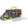 Dickie Toys - Carry & Store Transporter, 203747007, +3 anni, 43 cm, per un massimo di 28 auto, incluse 4 auto in metallo pressofuso, tanti accessori, Esclusiva Amazon