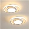 Comely - 2 pezzi Plafoniera LED rotonda a Soffitto, bianche, potenza di 32W, 2350LM, Luce Bianca Calda 3000K, adatta ad od ogni ambiente come: camera da letto, soggiorno, cucina o corridoio
