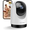 WOLFANG WS03 Telecamera Wi-Fi Interno 2K(3MP), Videocamera di Sorveglianza, Audio Bidirezionale, Visione Notturna, Tracciamento del Movimento con Rilevamento/360°, Compatibile con Alexa 2,4GHz